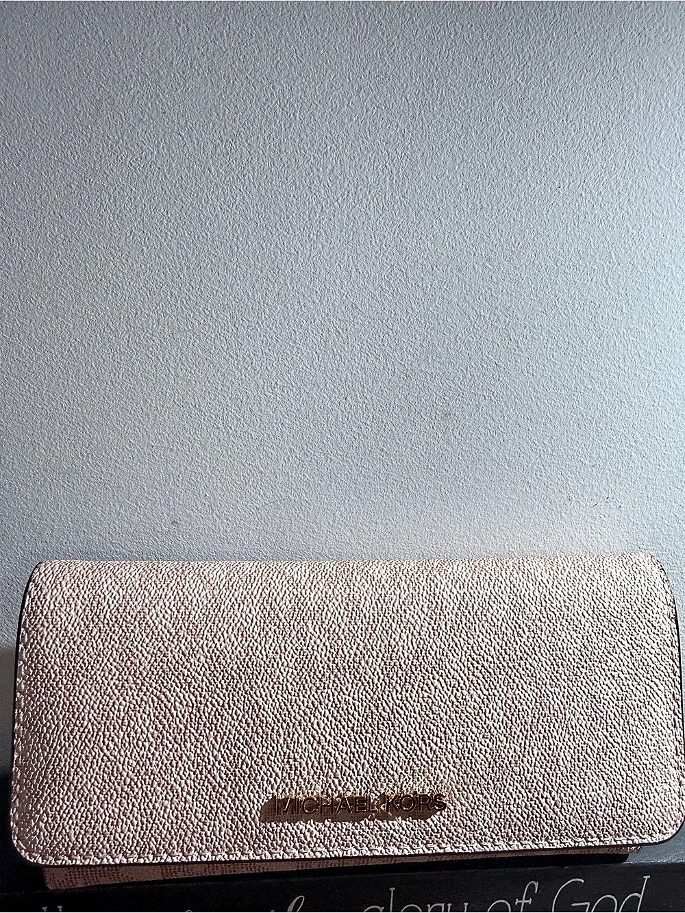 Michael Kors Jet Set Travel Large Signature Logo Tri-Fold Wallet Pink